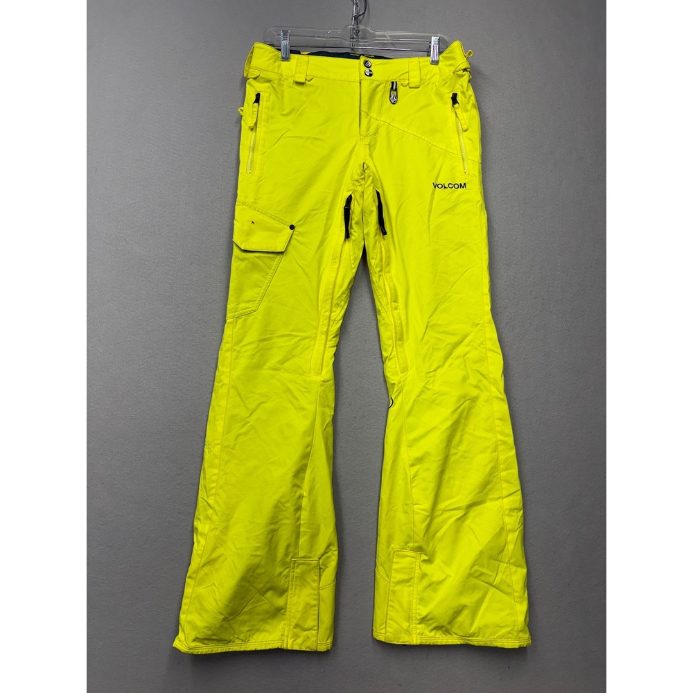 Volcom Snow Pants Women Small Neon Yellow Modern Straight 10K Waterproof Ski